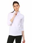 Ap'pulse Women's 1/4 Zip SlimFit Raglan Sleeve Tshirt (328_White_Large)