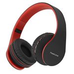 PowerLocus Bluetooth Headphones Over Ear, Foldable Wireless Headphones, Hi-Fi Stereo Headphone with Deep Bass, Micro SD/TF, FM Radio & Wired mode, Built-in Microphones, Soft Earmuffs for Phone/PC