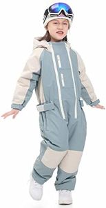 BUMDEEP Kid's Girls Boys One Pieces Ski Suits Jumpsuits Snowsuits Snowboard Waterproof Jackets (Blue,100cm)