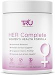 TRU HER Supplement for Mood Support, Hormonal Balance, Fertility, Gut and Skin Health, Anxiety Relief and Stress Support - 90 Capsules