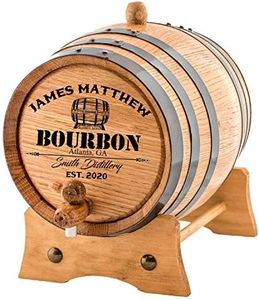 Personalized - Custom American White Oak Bourbon Aging Barrel - Oak Barrel Aged (5 Liters, Black Hoops)