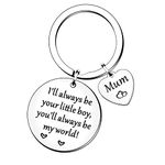 HULALA Mum Gifts Mum Keyring From Son Mother Mummy Mom Gifts Christmas Birthday Mother's Day Gifts I'll Always Be Your Little Boy You'll Always Be My World Keychain