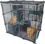 Kitty City Claw Indoor and Outdoor Mega Kit Cat Furniture, Cat Sleeper, Outdoor Kennel, Corrugate Cat Scratcher, Black