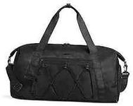  Gym Bag for Men Women, Sports Travel Duffel Bag With Shoe Compartment 02-Black