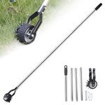 Edger Lawn Tool, 67.3 inch Manual Lawn Edger with 4 Sections Stainless Steel Handle, Rotary Grass Edger Tool with Wheel, Garden Edger for Landscaping Sidewalk Yard, Lawn Edger Tool