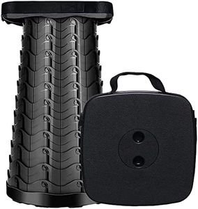 MKBK Telescopic Stool Folding Seat Camping Stool, Collapsible Stool Pop up stool for Fishing, Camping, Portable seat Load Capacity 485 LB (Black)