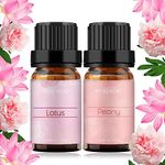 BURIBURI Lotus and Peony Essential Oil Set, 100% Pure Aromatherapy Oil for Diffuser, Massage - 2Pcs 10ML