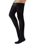 CALZITALY Opaque Thigh High Pantyhose, S, M/L, L/XL, XXL, XXXL, XXXXL – Size: M/L (Black)