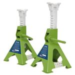 Sealey VS2003HV Ratchet Type Axle Stands (Pair) 3tonne Capacity per Stand - Hi-Vis Green