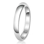 TIONEER Sterling Silver Plain Dome Wedding Band for Men and Women, Made In USA - Custom Text Personalized Ring, 5mm Width, Size 5-9