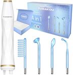 High Frequency Facial Device - TUMAKOU Blue High Frequency Facial Wand - Portable High Frequency Machine with 4 Fusion Neon + Argon Wands