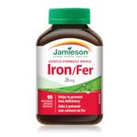 Jamieson Gentle Iron 28 mg Ferrous Bisglycinate - Gluten-Free, 90 Count (Pack of 1)