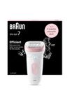 Braun Silk-épil 7 Women's Epilator, Electric Epilator for Women with Wide Head for Easy Epilation, Wet & Dry, Long Smooth Skin, 7-000, White/Pink