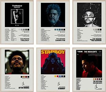 HENCT The Weeknd Signed Limited Posters Music Album Cover Posters Print Set of 6 Room Aesthetic Canvas Wall Art for Girl and Boy Teens Dorm Decor 8x10 inch Unframed