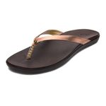 OluKai Ho'opio Leather Sandal - Women's Copper/Dark Java 6