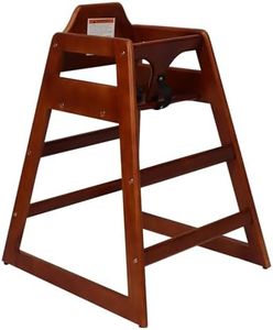 Veemuaro Wooden High Chair, Baby Feeding Seat with Adjustable Safety Straps, Eat & Grow High Chair Dining, Eating, Studying (Walnut)
