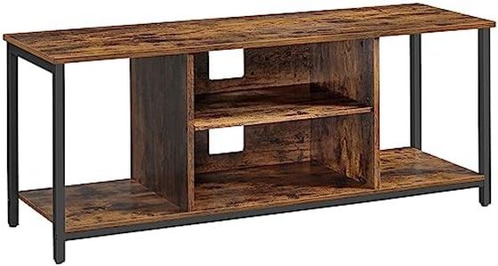 VASAGLE TV Stand for TV up to 60 Inches, TV Cabinet with Open Shelves, TV Console for Living Room, Entertainment Room, Rustic Brown and Black LTV060B01