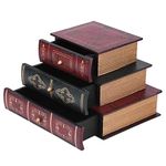 Fake Book Box Storage Decorative Book Storage Box Vintage Home Office Shelf Decoration Decorative Bookends Book Shelf Holder Stoppers Hidden Secret Storage Box Set Faux Book Safe Set Jewellery Box