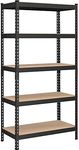 SONGMICS 5-Tier Storage Shelves, Garage Storage, Boltless Assembly, Adjustable Shelving Unit, 17.7 x 35.4 x 70.9 Inches, Load 1929 lb, for Shed Warehouse Basement Kitchen, Black UGLR450B01