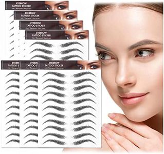 AWAVM 7Sheets/77Pairs 4D Hair-Like Tattoo Stickers Waterproof Natural Fake Eyebrow Stickers,Long Lasting Eyebrow Grooming Shaping Perfect for Women and Girls (Black-10)