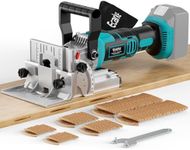 Ecarke Cordless Biscuit Joiner Compatible with Makita 18V Battery,Plate Joiner Kit with 80 wafers & Dust Bag, 11000RPM, 0-90° Cutting, 6 Depth Settings, for Woodworking & Furniture Making-Tool Only