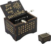 You are My Sunshine Wooden Music Box, Hand Crank Classical Wood Sunshine Musical Box Gifts for Wife Son Daughter Dad Mom Girlfriend Wedding Anniversary Birthday Christmas Valentine's Day