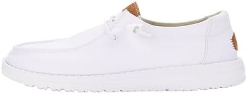 HEYDUDE Women's Wendy Canvas, Womens Shoes, Women's Slip-on Loafers, Comfortable & Light-Weight White
