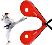 GymWar (Pack of 2) Kick Pad Single, Striking Pads for Kickboxing Training, Karate Kicking Target, Tea Kwan Do Practice Pad, Fan Pad, Single Clapper (Red)