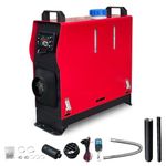 Triclicks 5KW / 8KW 12V Diesel Air Heater, Parking Heater All in One Diesel Fuel Heater with LCD Display Remote Control Single Air Outlet Set Vehicle Heater For Car Trailer, Truck, Caravas (Red-5KW)