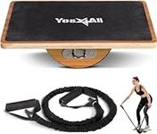 Yes4All Professional Rocker Balance Board for Physical Therapy | 17.5” Rocker Board, Rocker Wooden Balance Board for Balance & Rehabilitation Exercises (Combo)