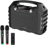 Hotec Wireless Bluetooth Portable PA Speaker System, Powerful Bluetooth Karaoke Machine with Dual Wireless Microphones for Karaoke, Wedding, Party, Teaching, Lecture, Church, Outdoor Indoor Activities