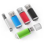 TOPESEL 5 Pack 64GB USB 3.0 Flash Drives with 90 MB/s Reading Speed Clés USB Stick 3.0 Thumb Drive Memory Sticks mit LED Indicator Storage Flashdrive Pack 64 GB (Black Blue Green Red Silver)