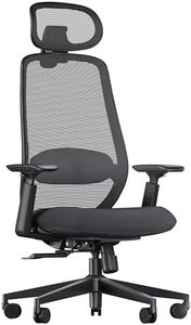 ProtoArc EC200 Chaise de Bureau Ergonomique pour la Maison, pivotante avec Appui-tête 3D réglable et Soutien Lombaire, Assise coulissante pour Plus de 8 Heures de Confort, Noire