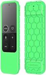 Fintie Protective Case for Apple TV 4K / HD Siri Remote (1st Generation) - Honey Comb Lightweight Anti Slip Shockproof Silicone Cover for Apple TV 4K 5th/ 4th Gen Siri Remote Controller (Green Glow in the Dark)