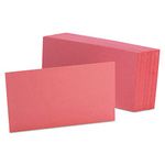 Oxford Blank Color Index Cards, 3" x 5", Cherry, 100 Per Pack (7320 Che)