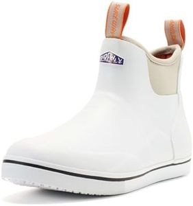 SUREWAY Men's Waterproof Ankle Deck Boots, All White, Size 12