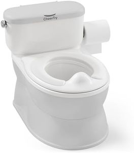 CheerTry 2-in-1 Toddler Potty Training Toilet - with Detachable Training Seat, Realistic Flushing Sound for Boys & Girls Ages 1-3 with Wipes Storage, Toilet Paper Holder