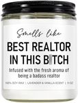 Younift Best Realtor Candle, Realtor Gifts for Women, Men, Realtor Gifts, Christmas, Closing Gifts for Realtors, Real Estate Agent Gifts, Funny Thank You Gifts for Realtor, Salesperson, Broker