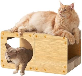 EHEYCIGA Cardboard Cat Scratcher House, 23-Inch Corrugated Cat Scratcher for Indoor Cats, Extra Large Scratching Board Pad, Brown