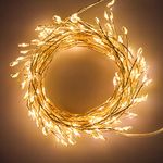 Twinkle Club 200 LED 10FT Indoor String Lights Firecracker Lights, Waterproof, Plug in String Lights for Christmas Wedding Party Bedroom, Warm White