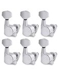 Rubatone Locking Guitar String Tuning Pegs Sealed Machine Heads Tuners Tuning Keys 6 In Line for Right Handed Electric Guitar or Acoustic Guitar Chrome.