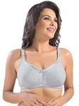 SONARI Zoya Womens Non-Padded Full Coverage Minimizer Bra | Full Coverage Bra, Cotton Spandex, Comfortable Wire-Free Support for All-Day Wear Grey