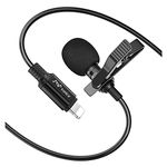 PoP voice Microphone Professional for iPhone Lavalier Lapel Omnidirectional Microphone for iPad, iPod, Condenser Mic for iPhone Audio & Video Recording, YouTube, Interview, Podcast, Vlogging(6.6 Feet