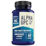 Alpha GPC Choline 600MG (60 Capsules, 30-Day Supply) Nootropic Brain Supplement for Focus, Memory, Motivation, Mood & Energy Support* - with BioPerine - Vegetarian, Gluten-Free, 3rd-Party Tested