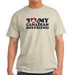 CafePress I Love My Canadian Boyfriend Light T Shirt Men's Traditional Fit Light Casual Tshirt