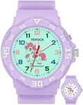 TENOCK Kids Analog Watch for Boys Girls Dinosaur Unicorn Watch with Night Light Waterproof Military Time Teaching Soft Band Watches for Ages 4-10 Great Birthday Gift