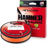 KastKing Hammer Alpha 9 Braided Fishing Line, Orange, 15LB, 150Yds, 9 Strands