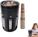 Coin Counter Coin Sorter Cup 5 in 1 Coin Counter with Coin Wrappers, Portable Coin Holder Coin, Quickly & Accurate as Sort Machine, Easy to Use as Gift & Time Saver
