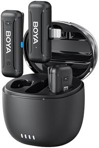 BOYA BY-WM3T-D2 Wireless Microphone for iPhone, 30H Battery Life, Noise Cancellation, 328ft Range, iPhone Microphone for Video Recording Live Streaming Podcast Vlog