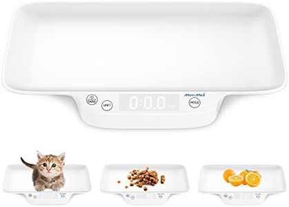 MomMed Digital Pet Scale, Portable Pet Dog Cat Scale with Hold and Tare Function, Precision Digital Scale, New Born Puppy and Kitten Scale with Tray for Puppy/Hamster/Little Bird/Rabbit, 1oz - 33lb